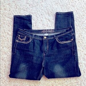 No Fuze Size 22 Women’s Straight Leg Embroidered/Embellished Pocket Jeans